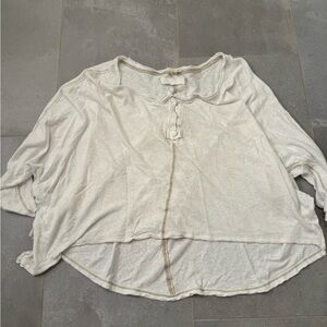 cream free people flowy shirt